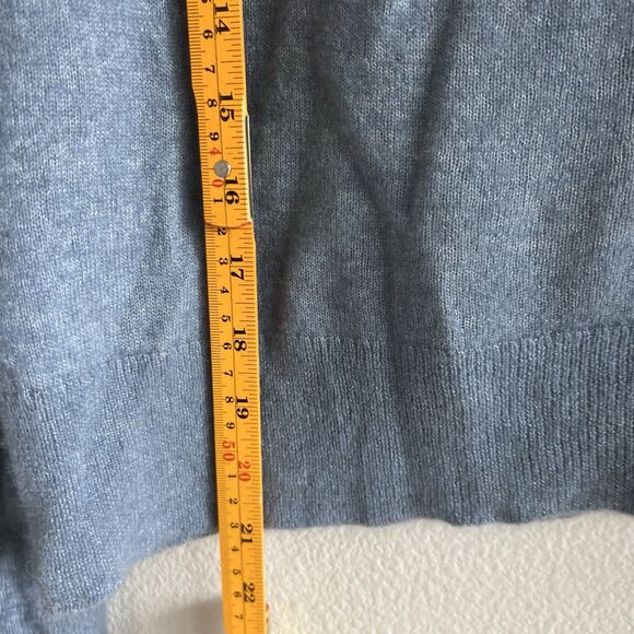 Vince Wool Silk Cashmere Polo Sweater Sz XL Collared Pullover Blue Quiet Luxury - Picture 7 of 8